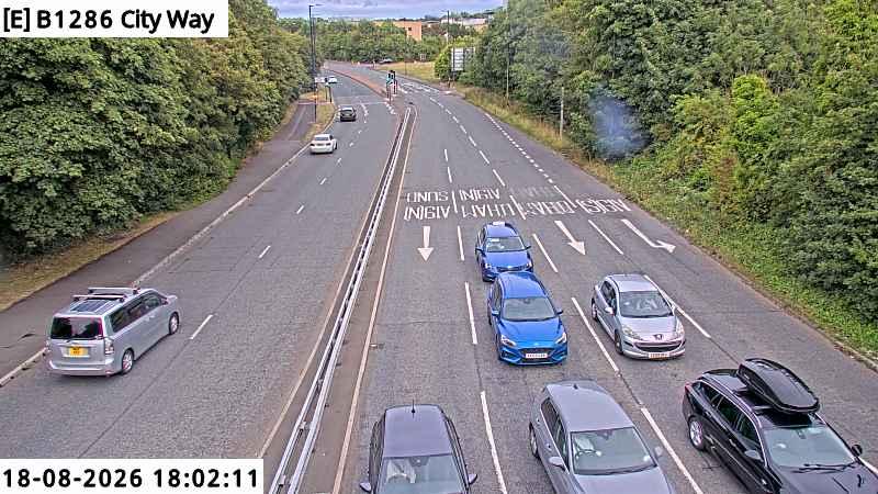 Click for full screen live camera. Sunderland – A690 Durham Road / B1286 City Way / A19 (South East)